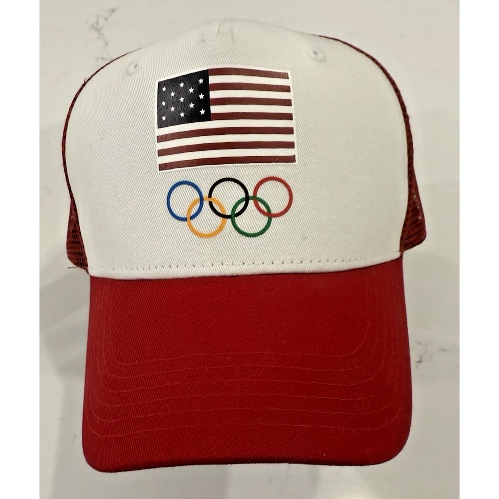 PacSun Team USA Flag Olympic Rings Snapback Hat Dad Cap Red White New with Tags